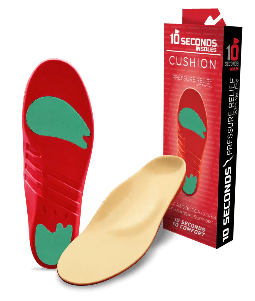 10 Seconds Insoles- Pressure Relief w/ Metatarsal Pad