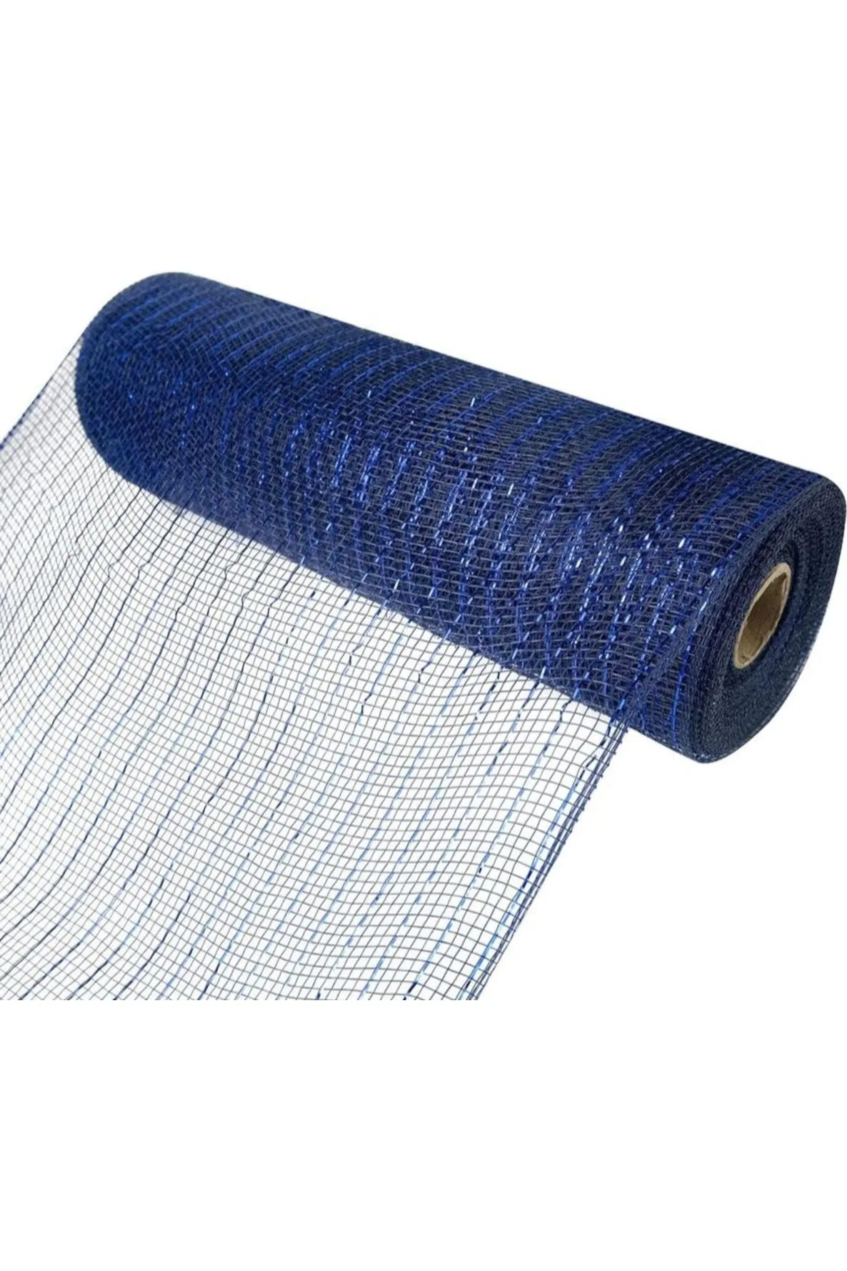 10" Navy Blue Metallic Deco Mesh Ribbon