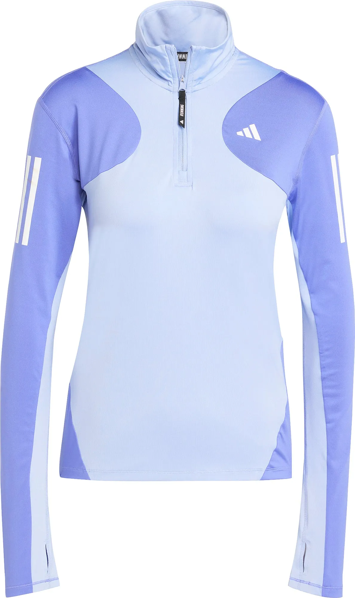 adidas Own The Run Half Zip Long Sleeve Womens Running Top - Blue