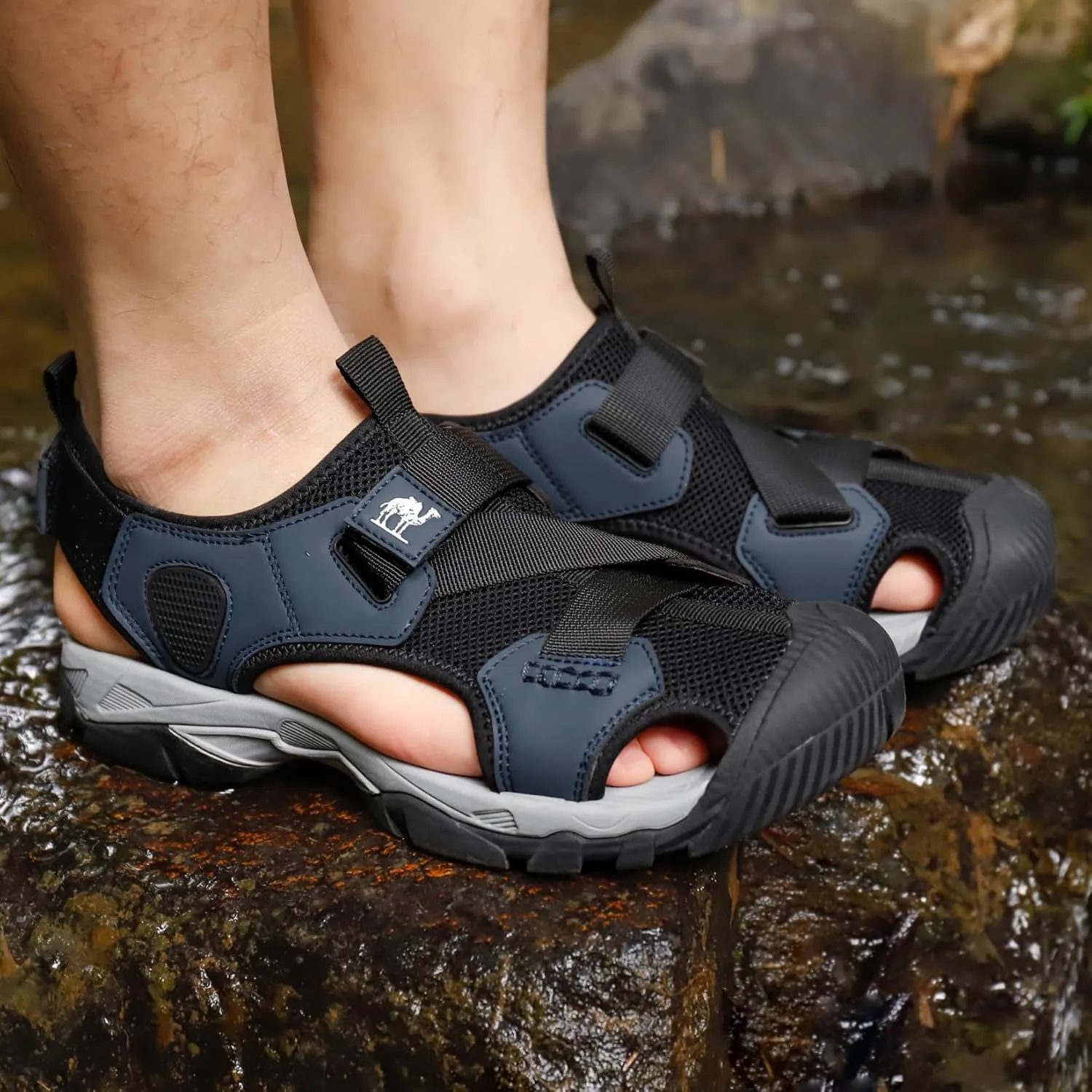 CAMEL CROWN Mens Hiking Sandals Closed Toe Water Sandal for Men Outdoor Athletic Trail Walking Summer Size7-12