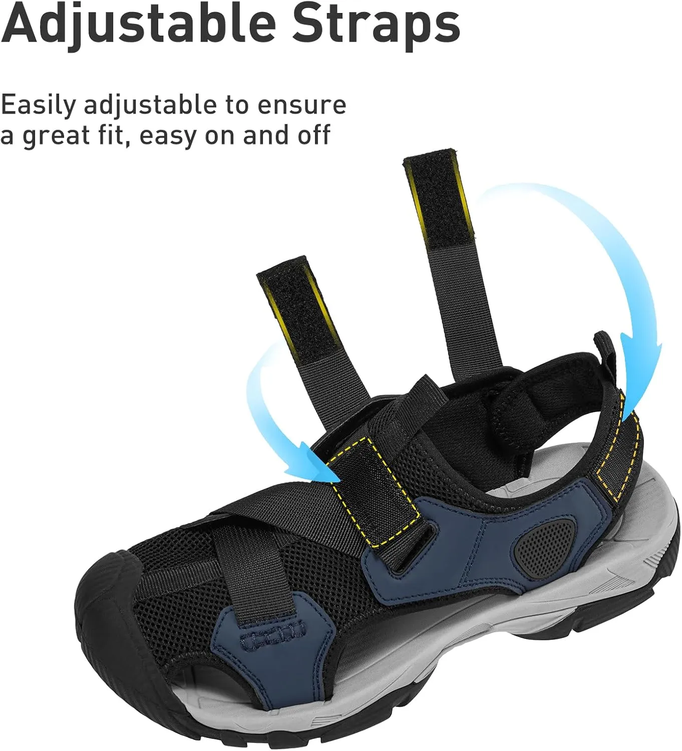 CAMEL CROWN Mens Hiking Sandals Closed Toe Water Sandal for Men Outdoor Athletic Trail Walking Summer Size7-12