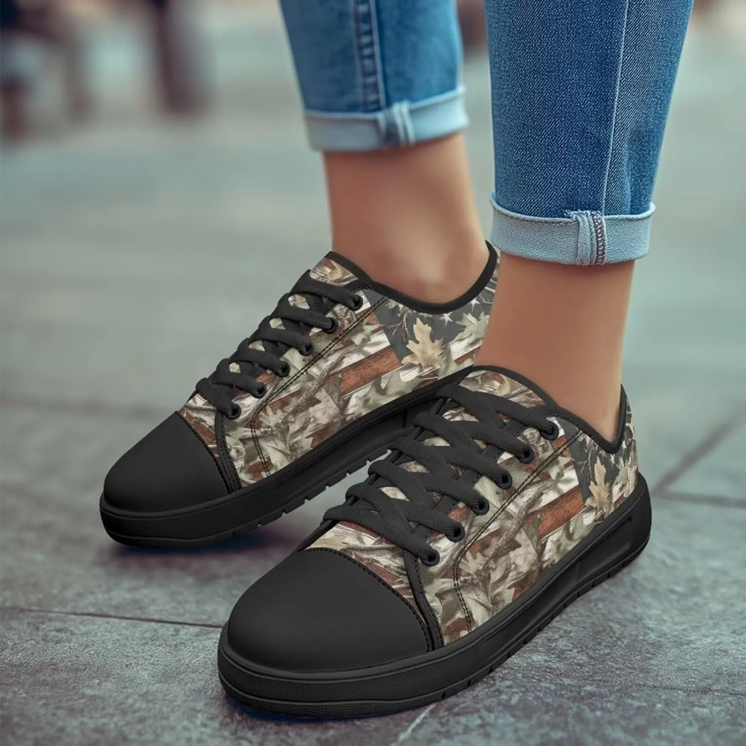 Canvar Shoes for Women Men Lace up Low Top Platform Sneakers for Walking Hiking Running