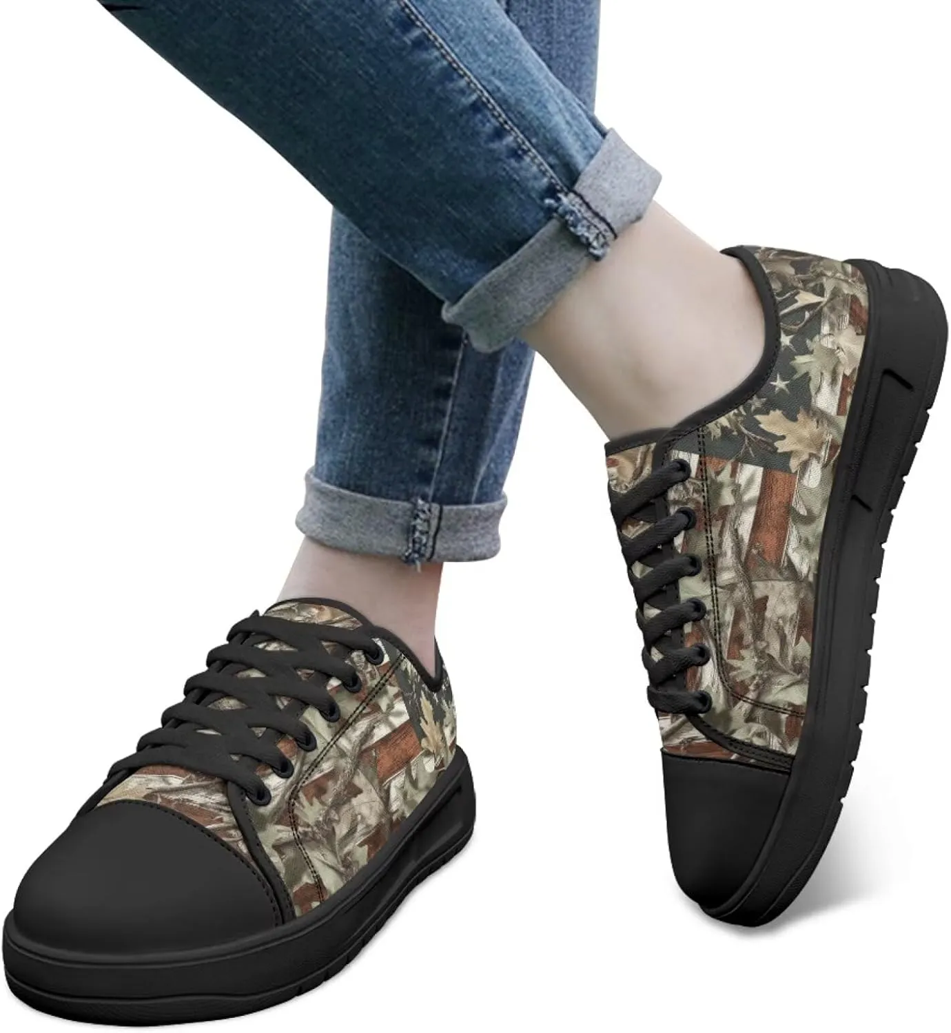 Canvar Shoes for Women Men Lace up Low Top Platform Sneakers for Walking Hiking Running