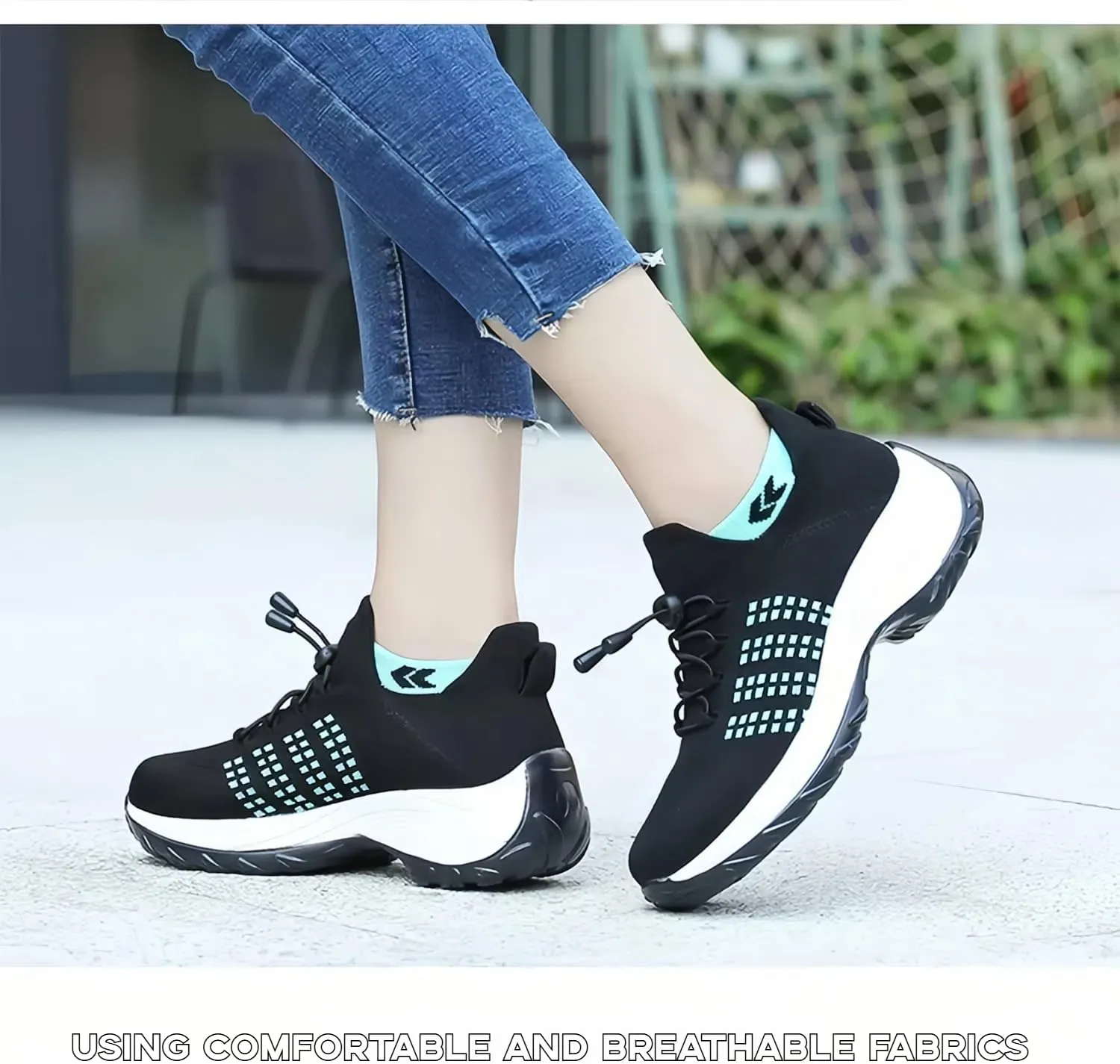 Comfortable Women's Shoes, Comfortwear Ortho Stretch Cushion Shoes, Sports Walking Shoes, Plus Size