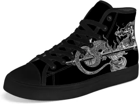 Dragon High Top Canvas Shoes Mens Womens Chinese Dragon High Top Sneakers Lace Up Casual Shoes Gifts for Men Women