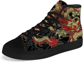 Dragon High Top Canvas Shoes Mens Womens Chinese Dragon High Top Sneakers Lace Up Casual Shoes Gifts for Men Women