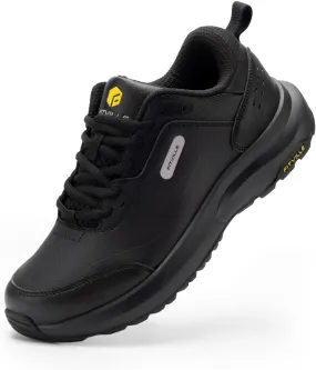 FitVille Men's Extra Wide Hiking Shoes Outdoor Walking Shoes Low-top Waterproof Work Shoes Soft Toe with Arch Support for Heel Pain Relief - Rugged Core