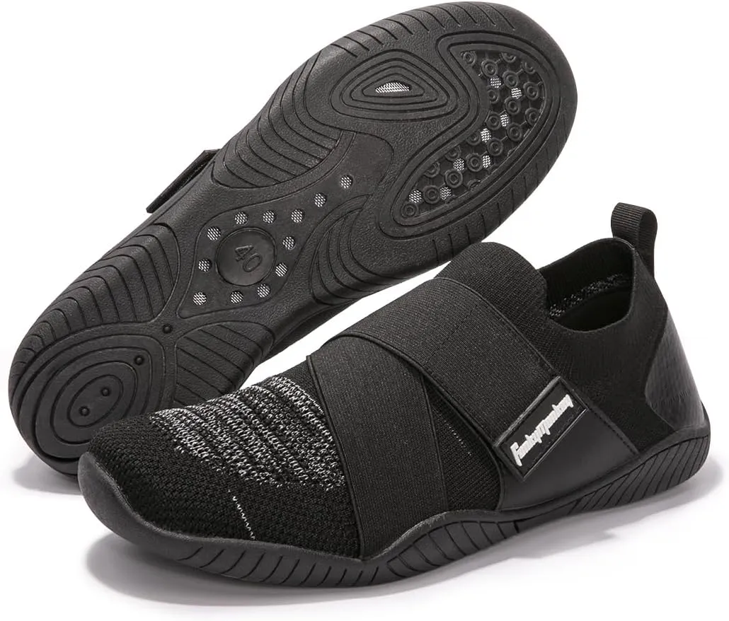 FUNKYMONKEY Men's Water Sports Shoes Knit Quick Drying Upper Slip-on Aqua Shoes Suitable for Casual, Walking, Fitness, Wading and Other Occasions