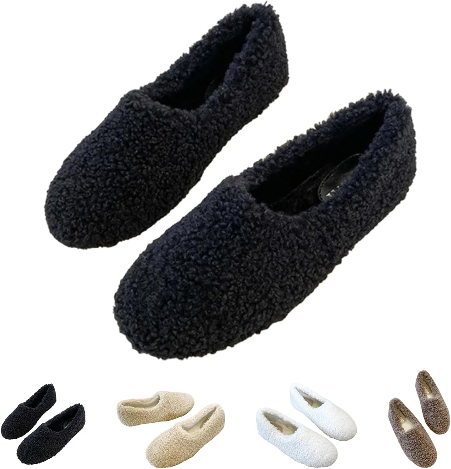 Fuzzy Slippers for Women,Fuzzy Indoor Outdoor House Shoes Cozy Warm Memory Foam Slippers Non-Slip House Shoe Slippers (Black,10)