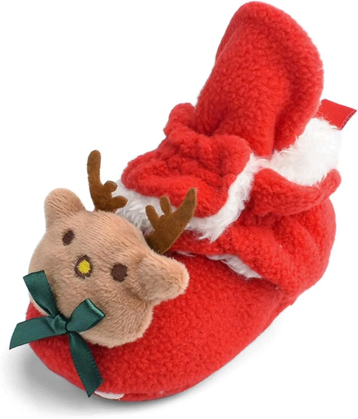 Infant Christmas Booties Soft Baby Santa Winter Warm Slippers Snow Boots Shoes Kids Shoes Fur Lined Warm Slip On Boots