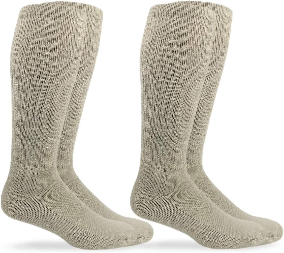 Jefferies Socks Mens Military Wool Blend Cushion Ribbed Leg Combat Crew Boot Sock 2 Pair Pack