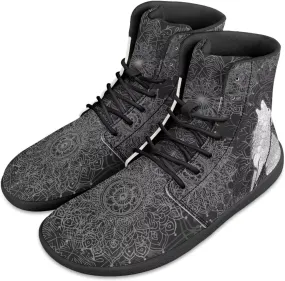 JoyLamoria Bling Bling Butterfly Print High Top Sneakers Lace up Leather Shoes Fashion High Top Flats Barefoot Wide Shoes Y2K for Girls