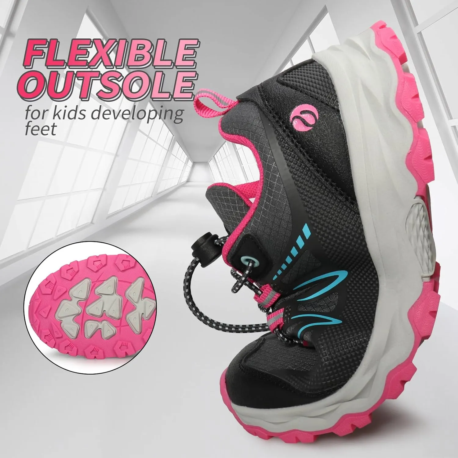 Kids Boys Running Shoes Waterproof Non-Slip Breathable Low-Top Outdoor Hiking Walking Sneakers (Little/Big Kids)