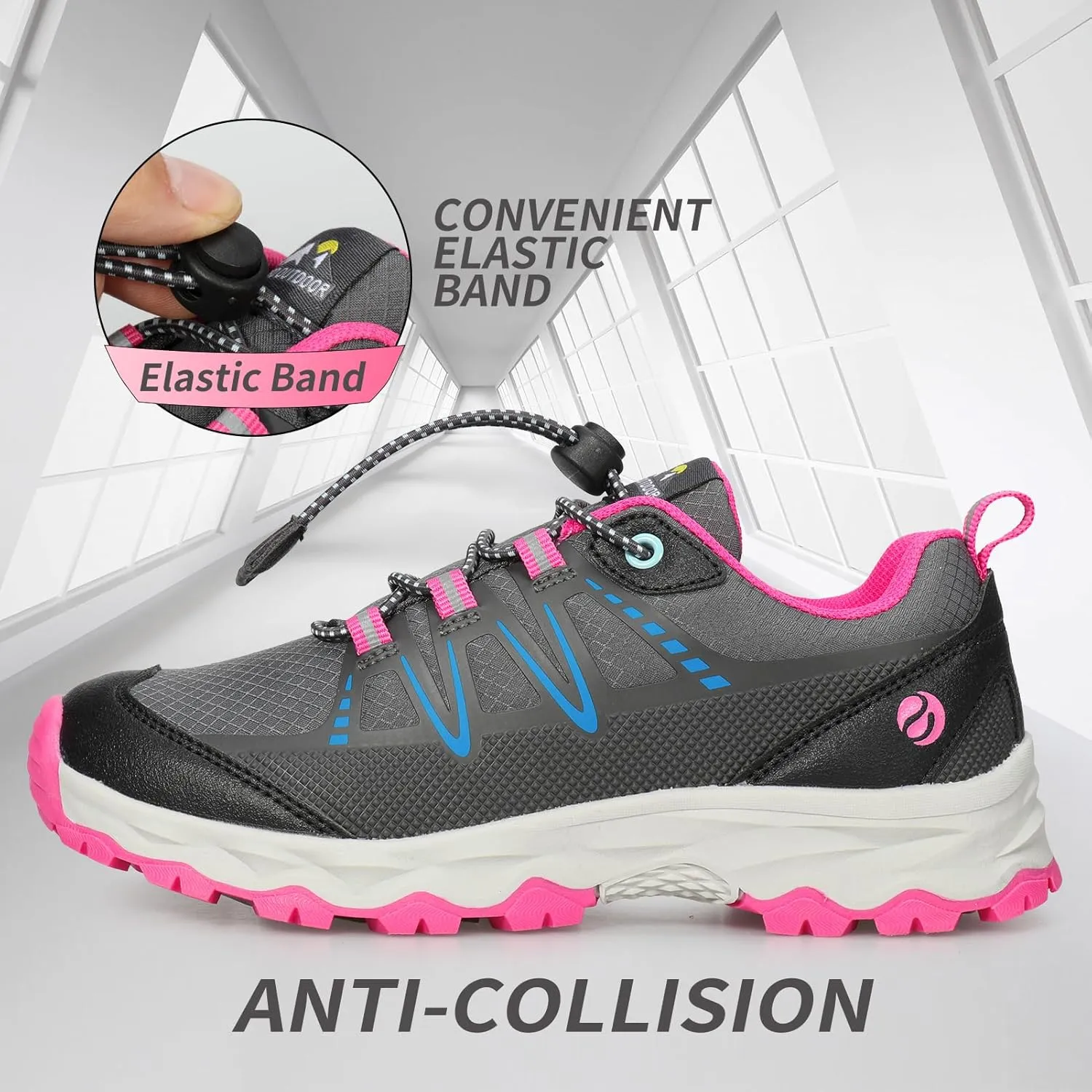 Kids Boys Running Shoes Waterproof Non-Slip Breathable Low-Top Outdoor Hiking Walking Sneakers (Little/Big Kids)