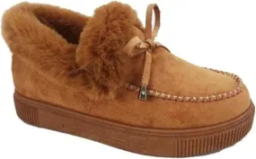 Ladmiple Snow Boots For Women Wide Faux Fur Lined Warm Winter Outdoor Short Ankle Booties Slip On Comfortable Walking Shoes