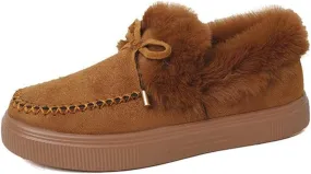 Ladmiple Winter Boots For Women 2024 Snow Shoes with Fur Lined Warm Slip On Ankle Booties Comfortable Outdoor Walking Shoes