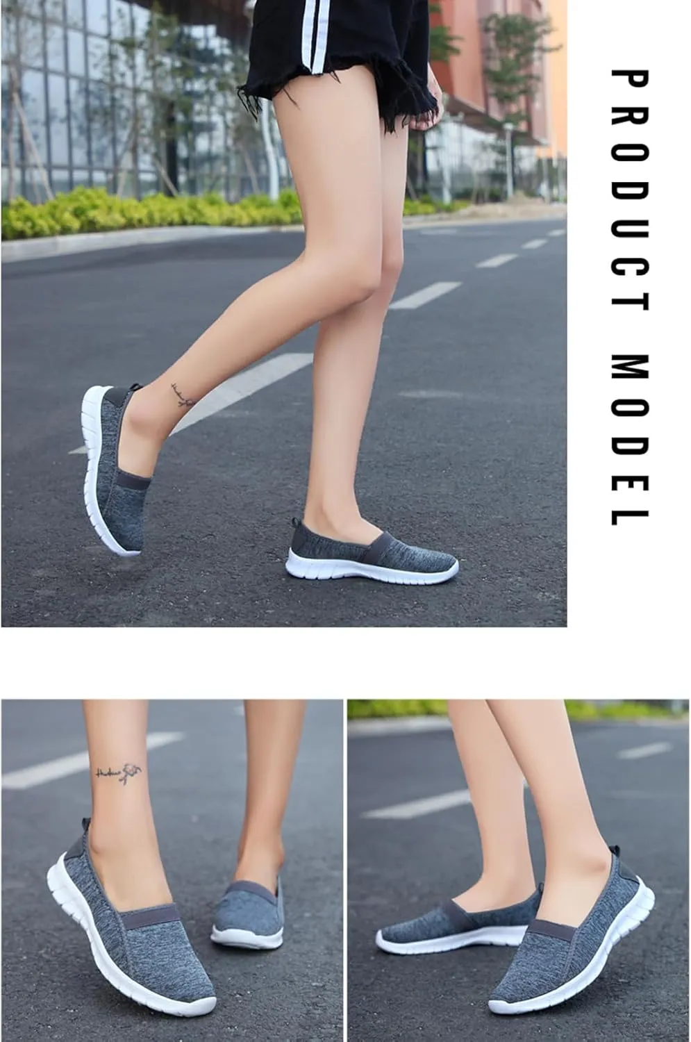 Men's and Women's Slip-On Flat Comfortable Arch Support Knitted Sneakers Softsole Non-Slip Lightweight Orthopedic Walking Sport Shoes Casual Running Tennis Fitness Shoes