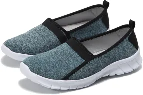 Men's and Women's Slip-On Flat Comfortable Arch Support Knitted Sneakers Softsole Non-Slip Lightweight Orthopedic Walking Sport Shoes Casual Running Tennis Fitness Shoes