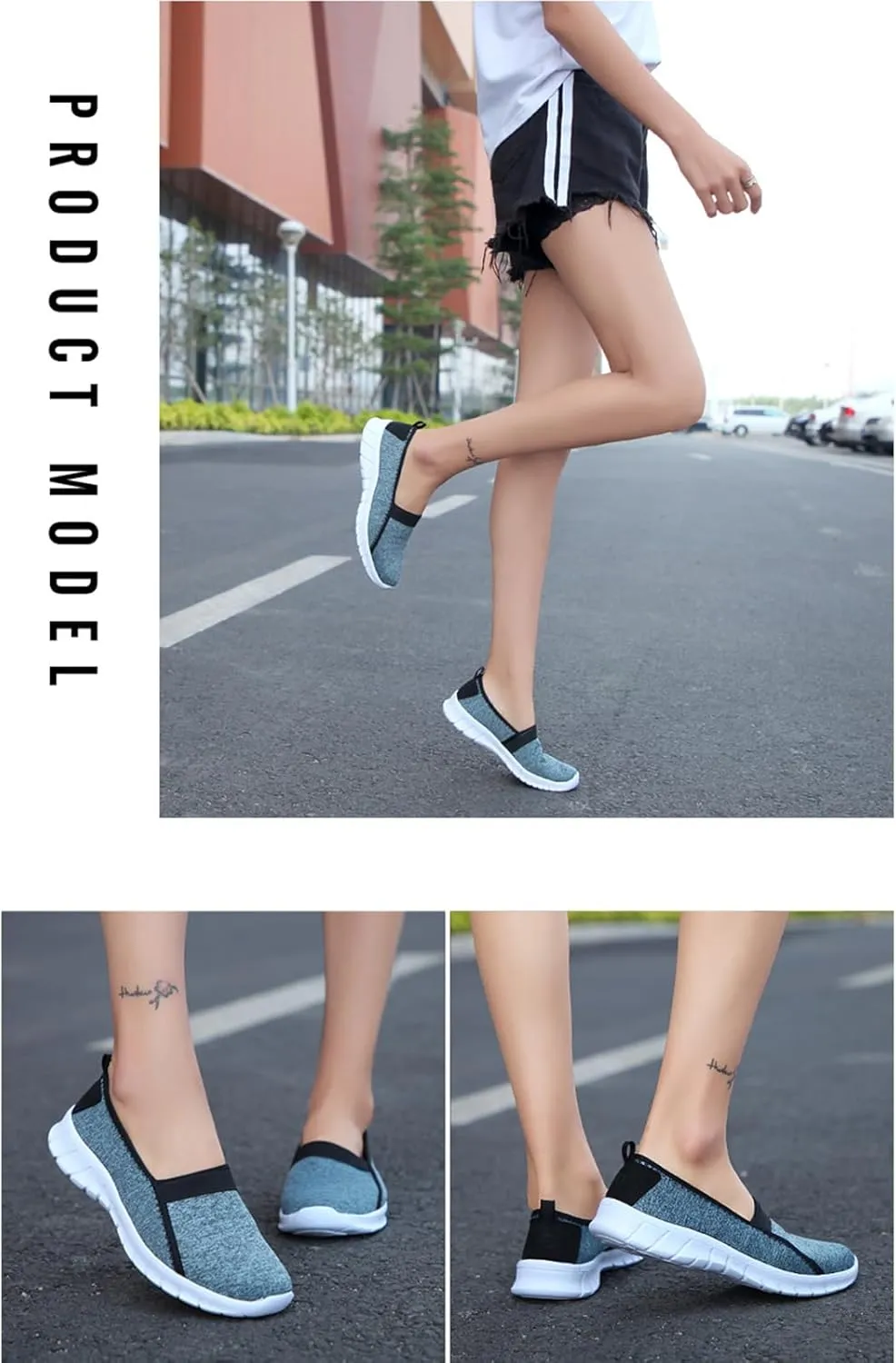 Men's and Women's Slip-On Flat Comfortable Arch Support Knitted Sneakers Softsole Non-Slip Lightweight Orthopedic Walking Sport Shoes Casual Running Tennis Fitness Shoes