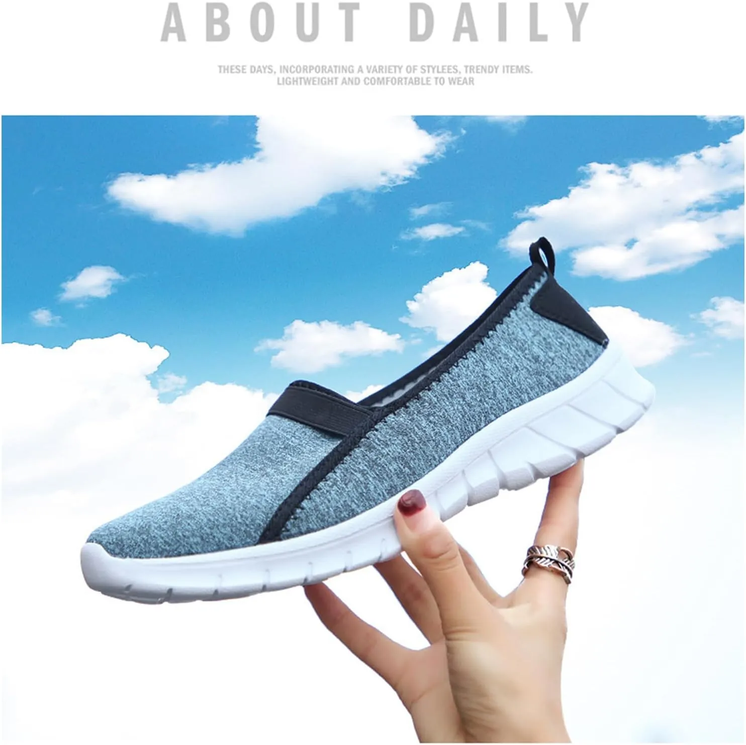Men's and Women's Slip-On Flat Comfortable Arch Support Knitted Sneakers Softsole Non-Slip Lightweight Orthopedic Walking Sport Shoes Casual Running Tennis Fitness Shoes