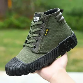 Men's High Top Breathable Puncture Proof Slip Resistant Outdoor Work Shoes Hiking Canvas Sneakers