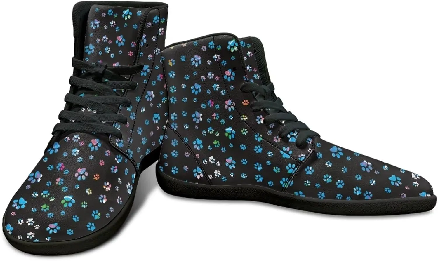 Mens Wide High-Top Barefoot Sneaker Minimalist Zero Drop Sole Walking Shoes Casual Footwear PU Leather Mens Shoes