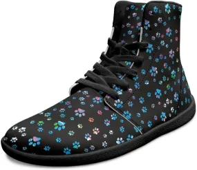 Mens Wide High-Top Barefoot Sneaker Minimalist Zero Drop Sole Walking Shoes Casual Footwear PU Leather Mens Shoes