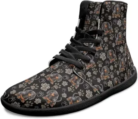 Mens Wide High-Top Barefoot Sneaker Minimalist Zero Drop Sole Walking Shoes Casual Footwear PU Leather Mens Shoes