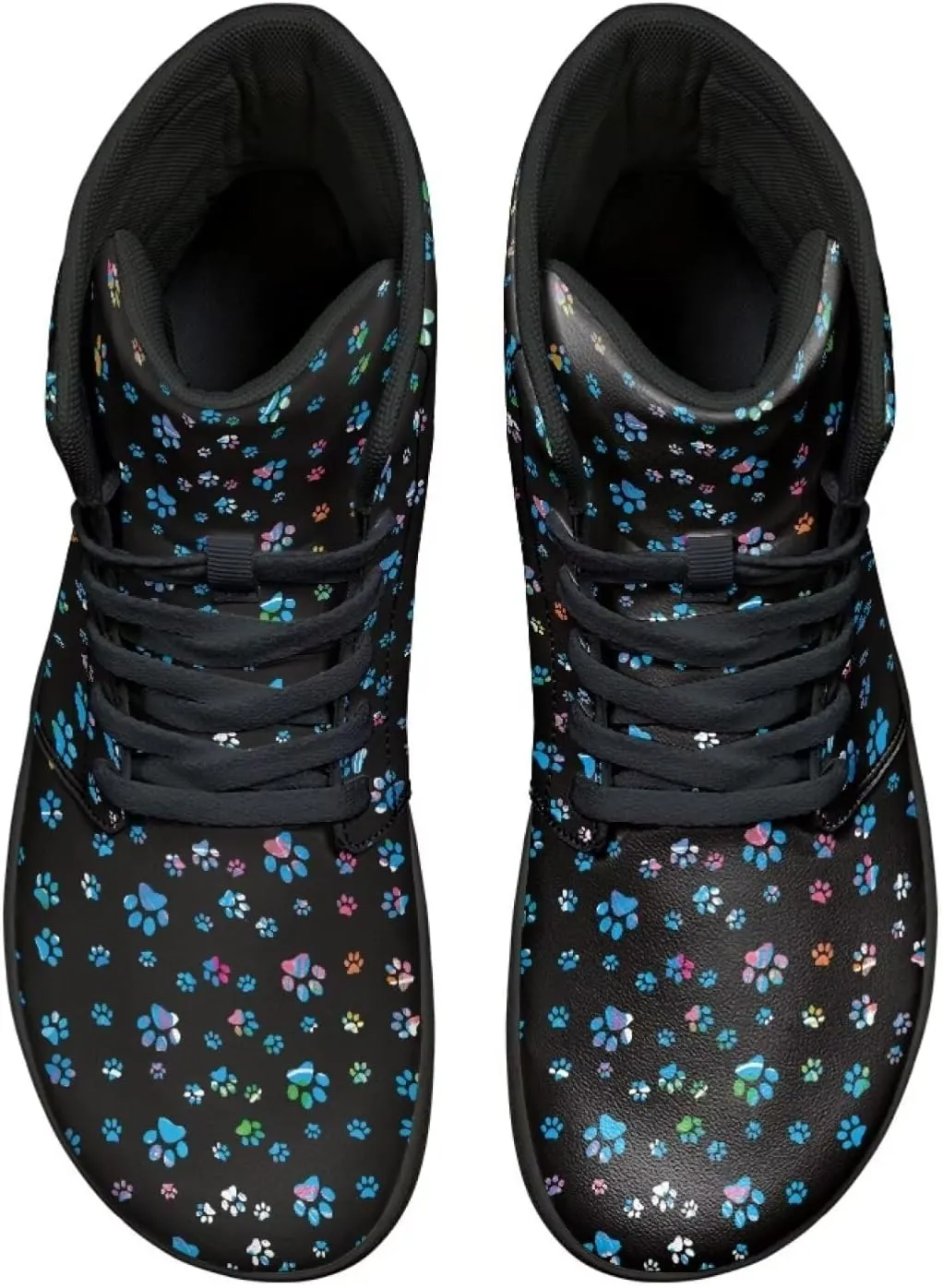 Mens Wide High-Top Barefoot Sneaker Minimalist Zero Drop Sole Walking Shoes Casual Footwear PU Leather Mens Shoes