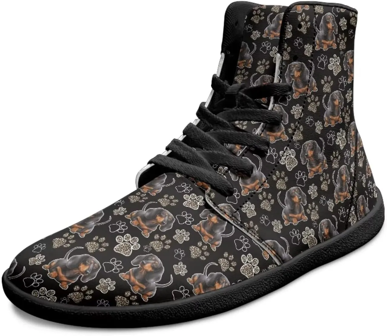 Mens Wide High-Top Barefoot Sneaker Minimalist Zero Drop Sole Walking Shoes Casual Footwear PU Leather Mens Shoes
