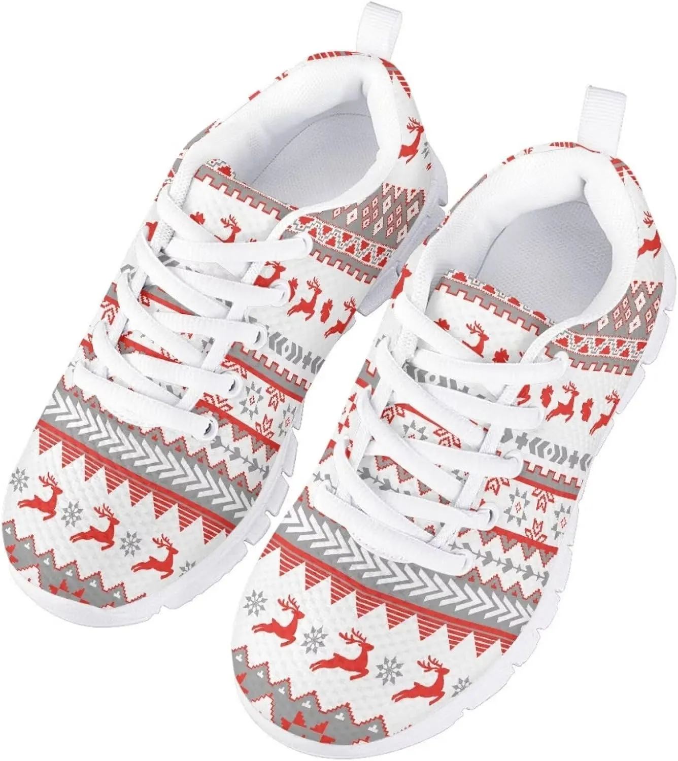 Mumeson Kids Running Shoes Sneakers Lace Up Athletic Low Top Sneakers Anti-Skid EVA Soles Shoes 28-34 Size