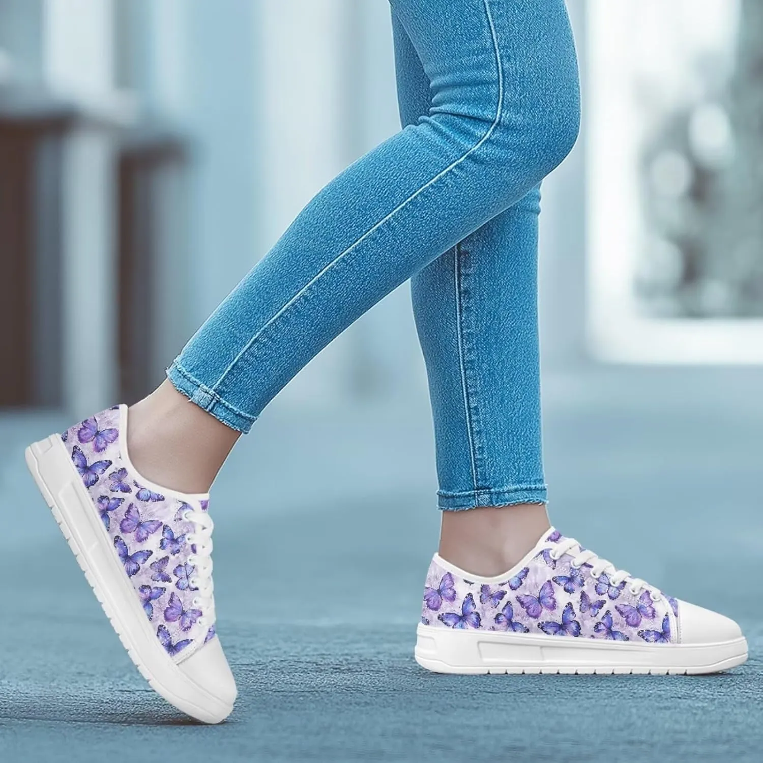 Womens Canvas Sneaker Lace Up Low Top Shoe for Hiking Running Walking Slip On Non Slip Casual Shoes