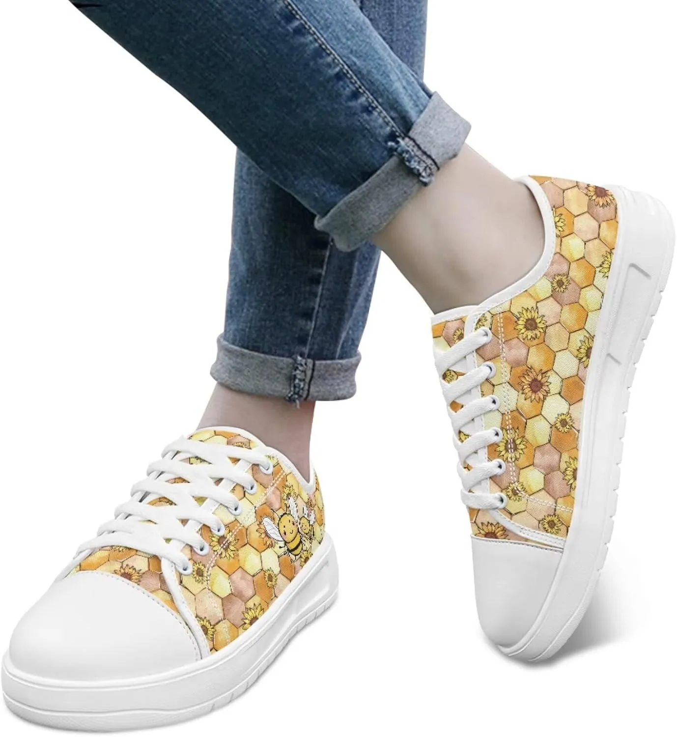 Womens Canvas Sneaker Lace Up Low Top Shoe for Hiking Running Walking Slip On Non Slip Casual Shoes