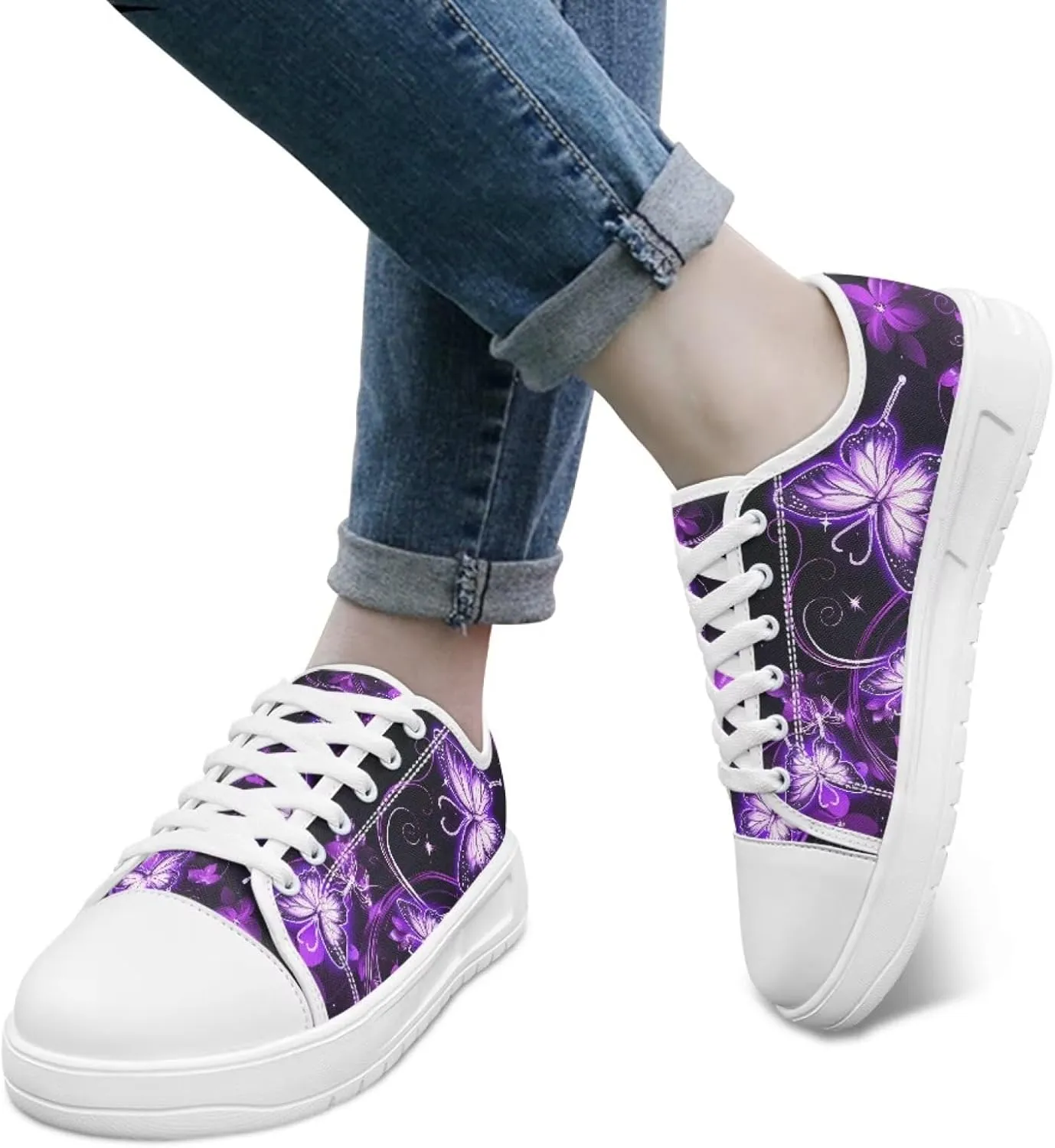 Womens Canvas Sneaker Lace Up Low Top Shoe for Hiking Running Walking Slip On Non Slip Casual Shoes