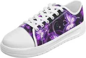 Womens Canvas Sneaker Lace Up Low Top Shoe for Hiking Running Walking Slip On Non Slip Casual Shoes