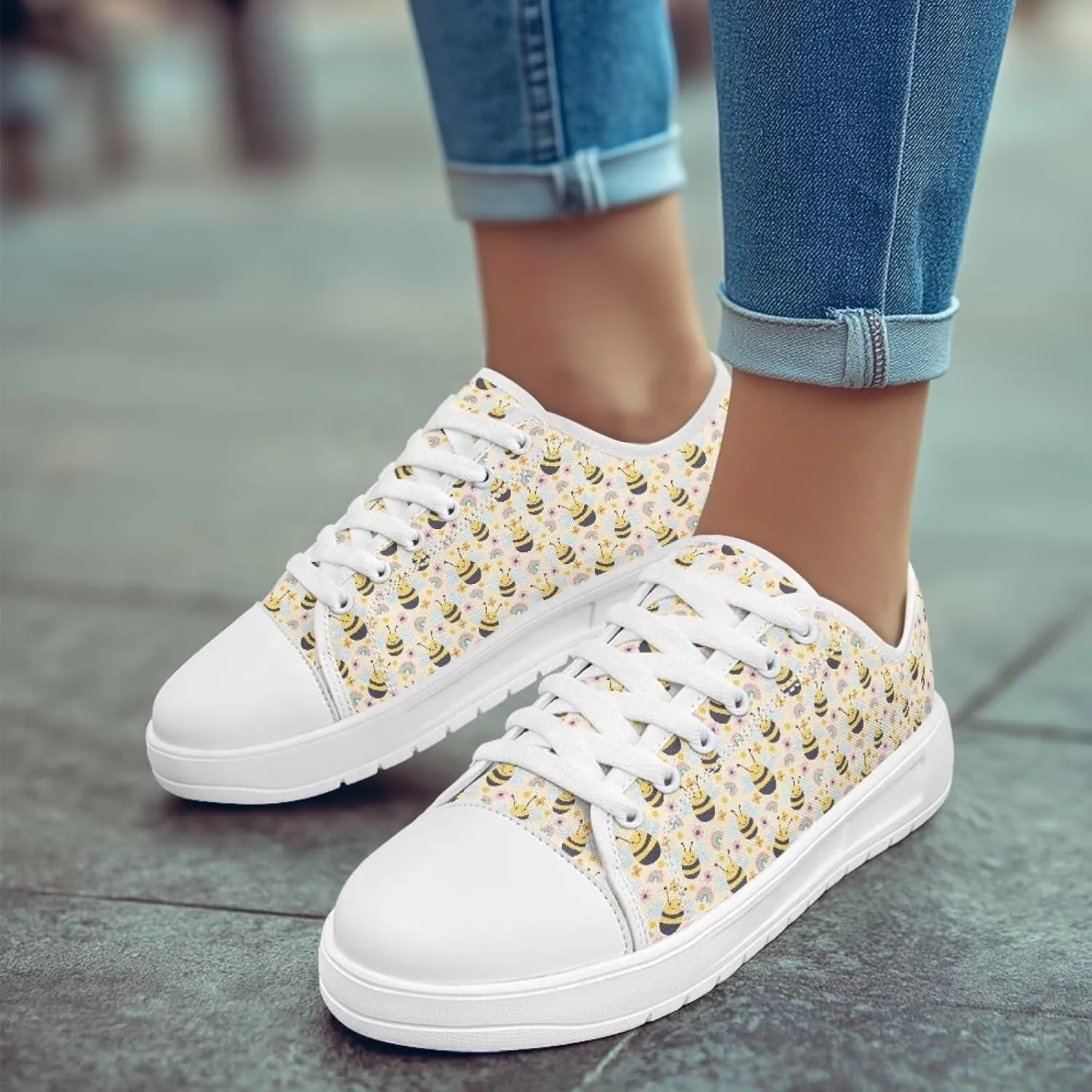 Womens Canvas Sneaker Lace Up Low Top Shoe for Hiking Running Walking Slip On Non Slip Casual Shoes