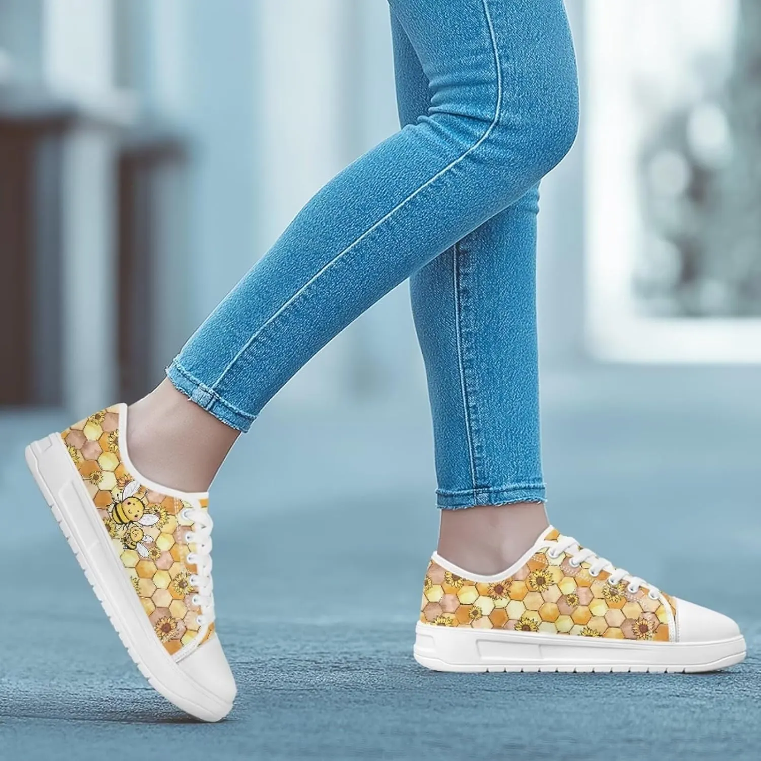 Womens Canvas Sneaker Lace Up Low Top Shoe for Hiking Running Walking Slip On Non Slip Casual Shoes