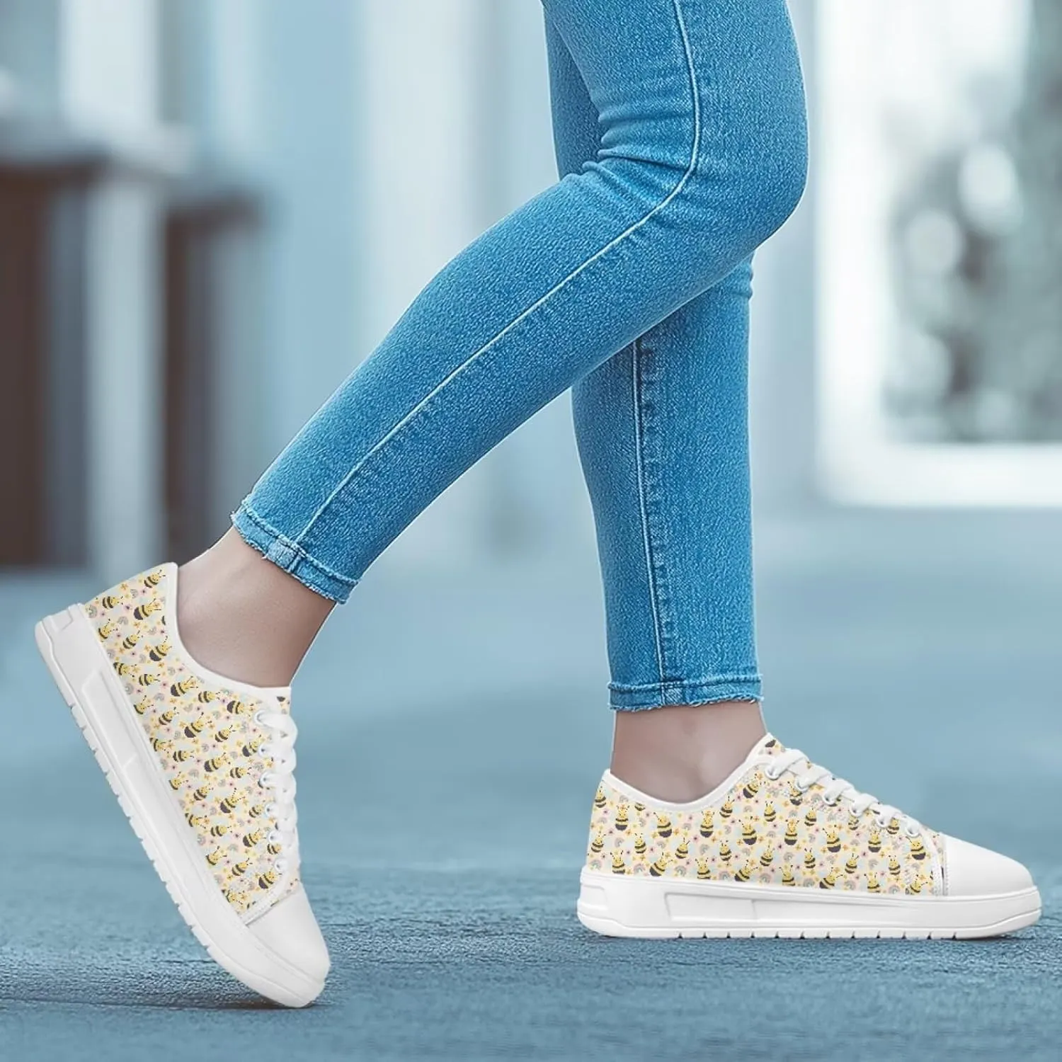 Womens Canvas Sneaker Lace Up Low Top Shoe for Hiking Running Walking Slip On Non Slip Casual Shoes