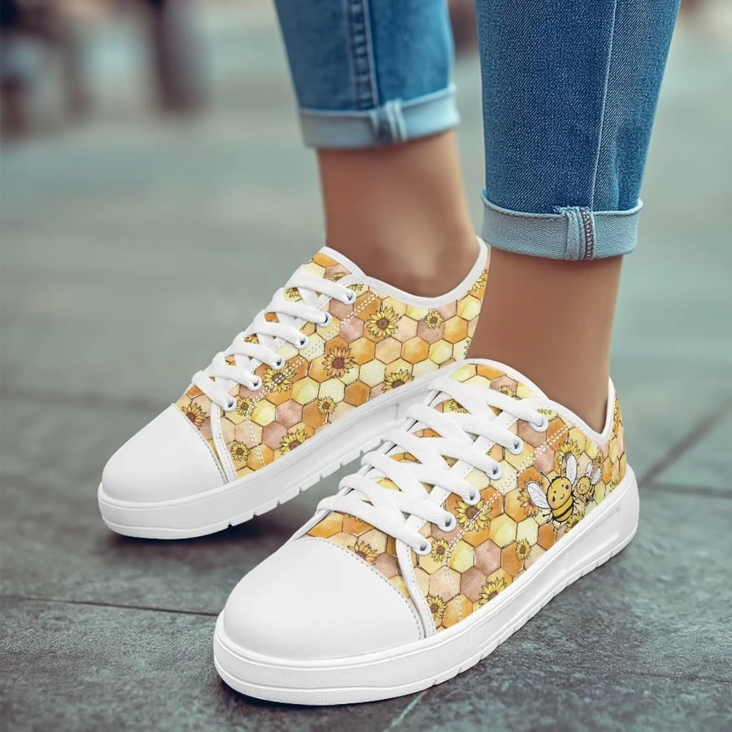 Womens Canvas Sneaker Lace Up Low Top Shoe for Hiking Running Walking Slip On Non Slip Casual Shoes