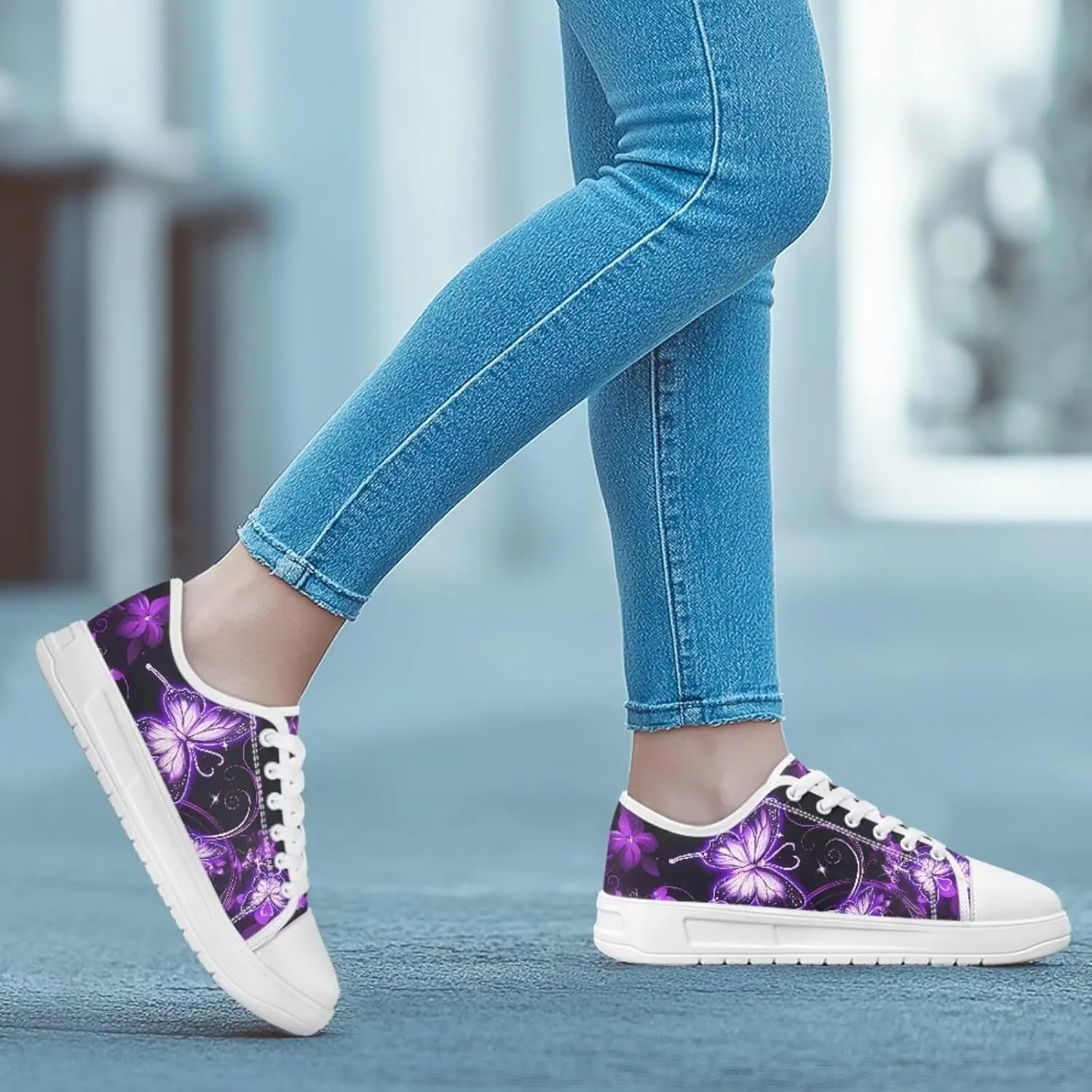 Womens Canvas Sneaker Lace Up Low Top Shoe for Hiking Running Walking Slip On Non Slip Casual Shoes
