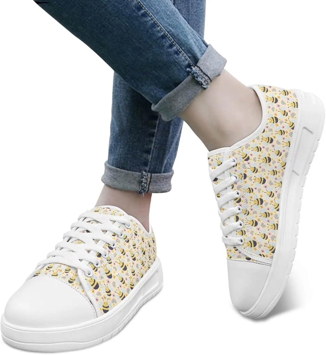 Womens Canvas Sneaker Lace Up Low Top Shoe for Hiking Running Walking Slip On Non Slip Casual Shoes