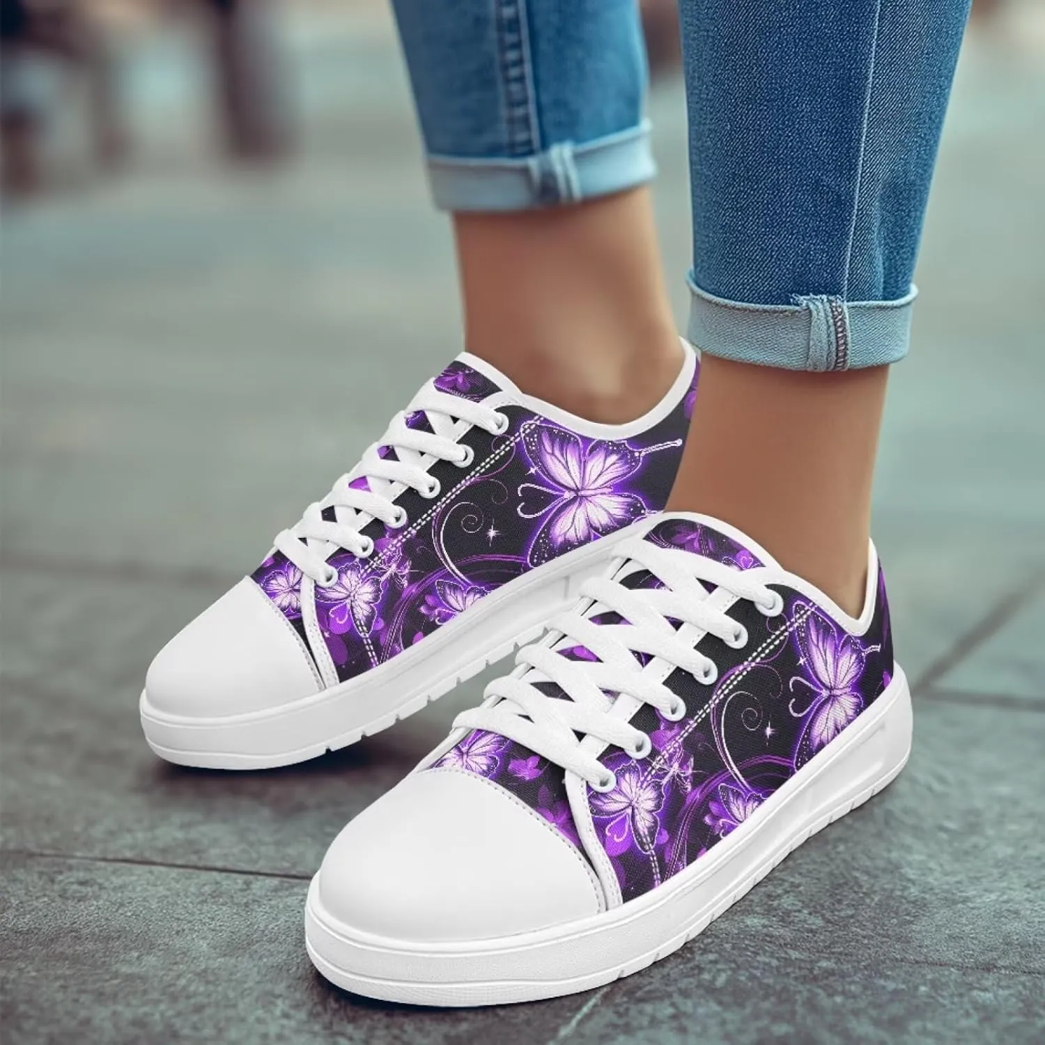 Womens Canvas Sneaker Lace Up Low Top Shoe for Hiking Running Walking Slip On Non Slip Casual Shoes