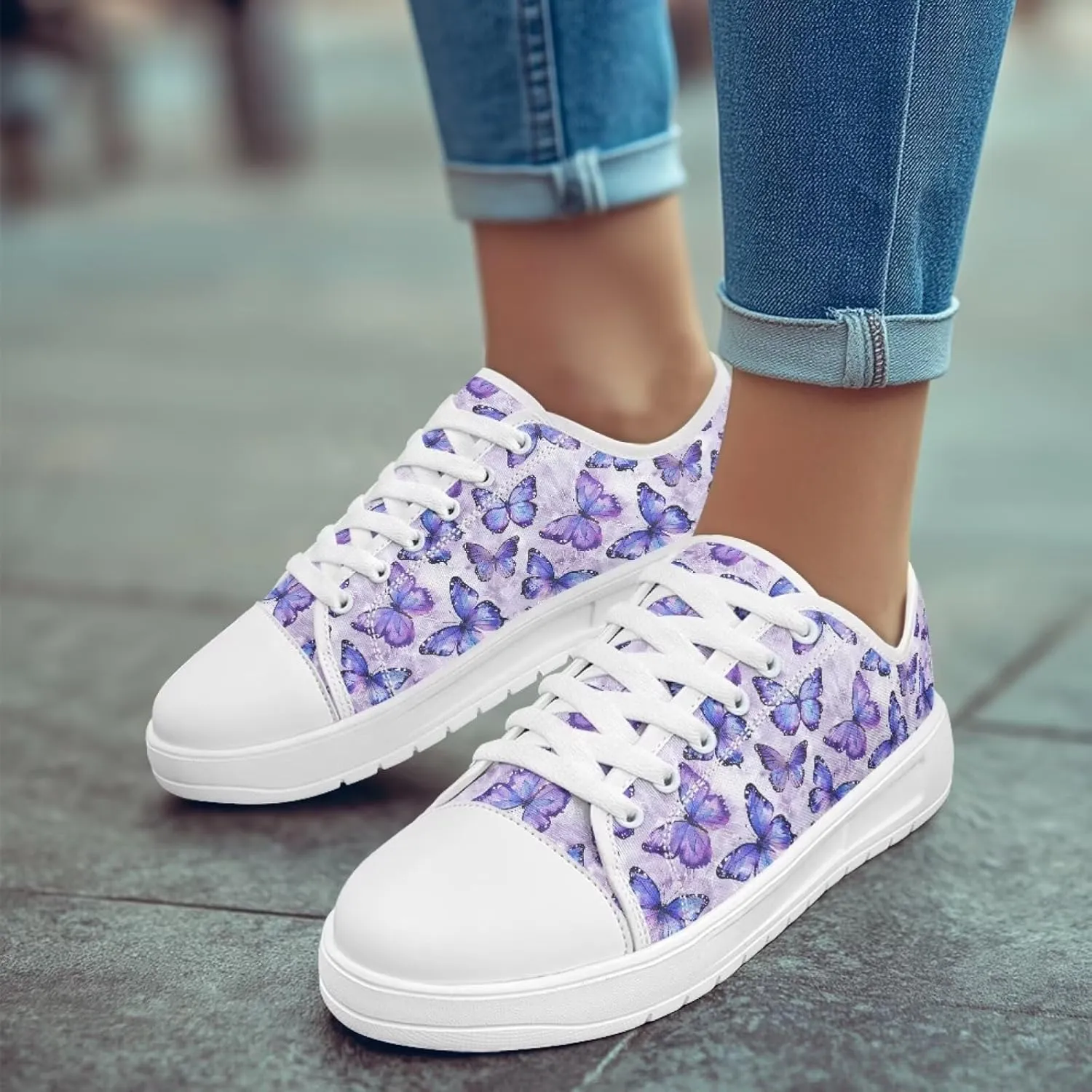 Womens Canvas Sneaker Lace Up Low Top Shoe for Hiking Running Walking Slip On Non Slip Casual Shoes