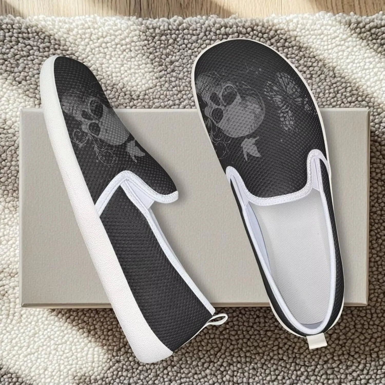 Women's Skull Outdoor Loafer Casual Wedding Shoes Mesh Dress Flat Classic Leisure Work Loafers