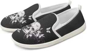 Women's Skull Outdoor Loafer Casual Wedding Shoes Mesh Dress Flat Classic Leisure Work Loafers