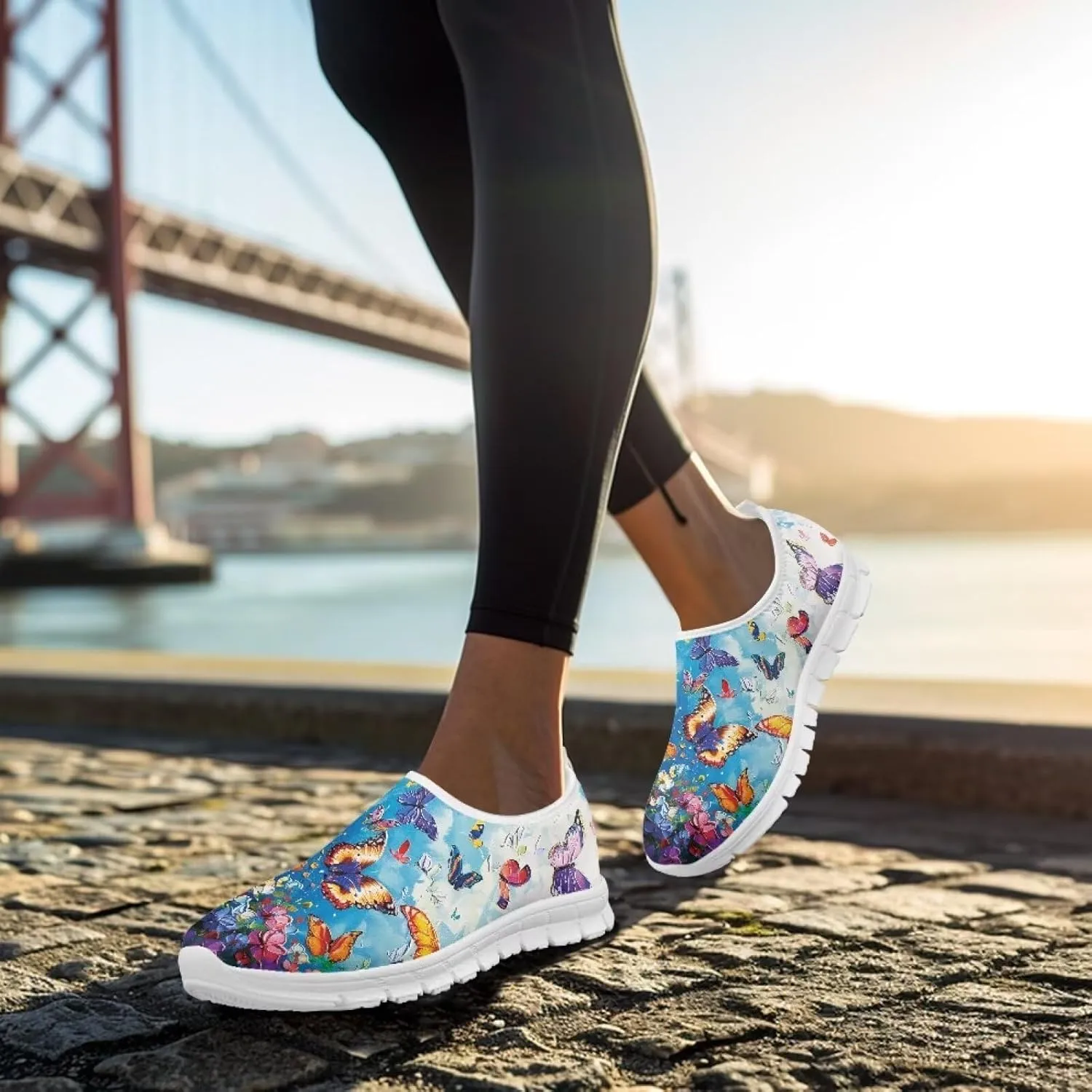Women's Sneaker Casual Low Top Hiking Sneaker Lightweight Breathable Slip On Outdoor Soft Holiday Shoes for Womens