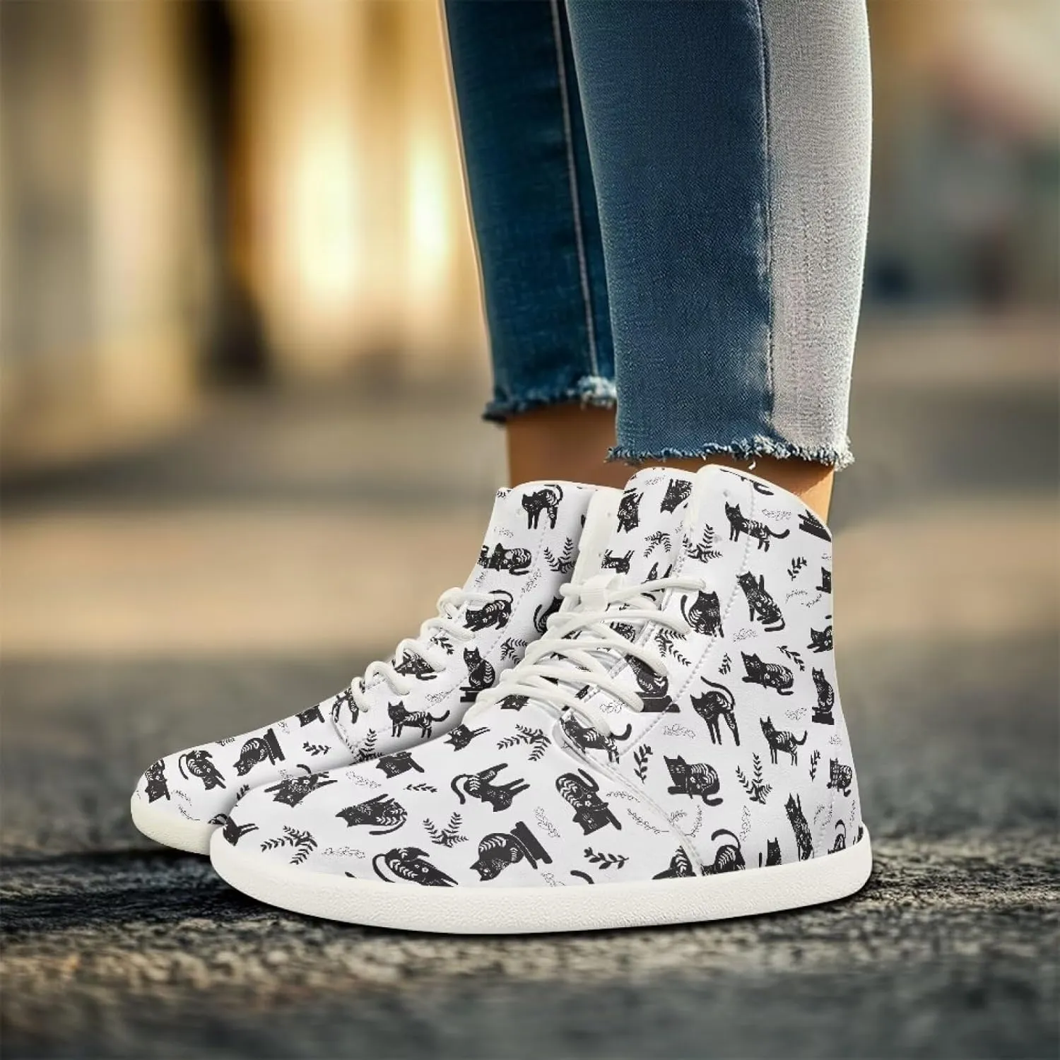Women's Wide High-top Minimalist Barefoot Sneakers Zero Drop Sole Walking Shoes Outdoor Hiking Shoes Cushioned Ankle Support Size 6-12.5