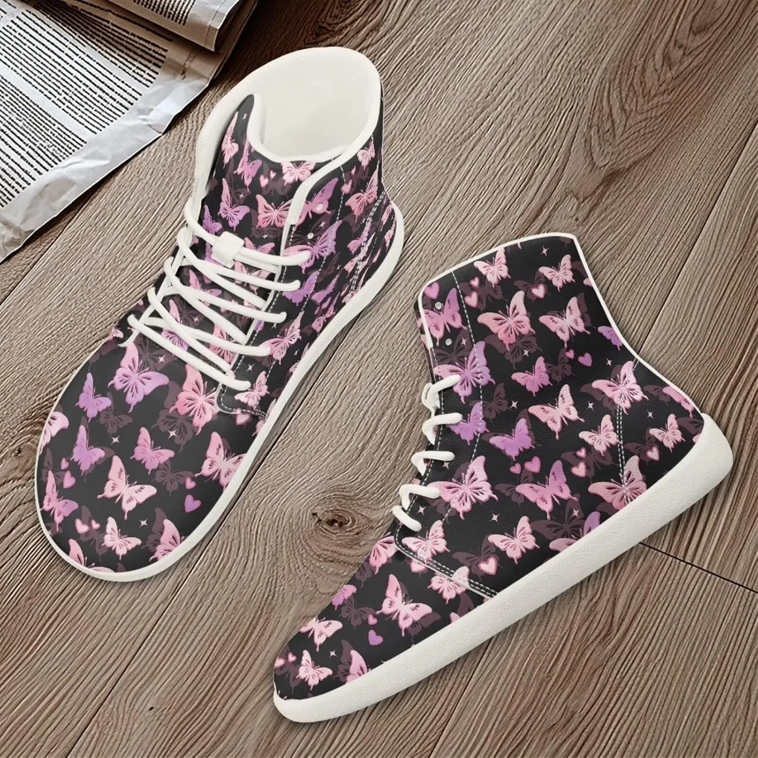 Women's Wide High-top Minimalist Barefoot Sneakers Zero Drop Sole Walking Shoes Outdoor Hiking Shoes Cushioned Ankle Support Size 6-12.5
