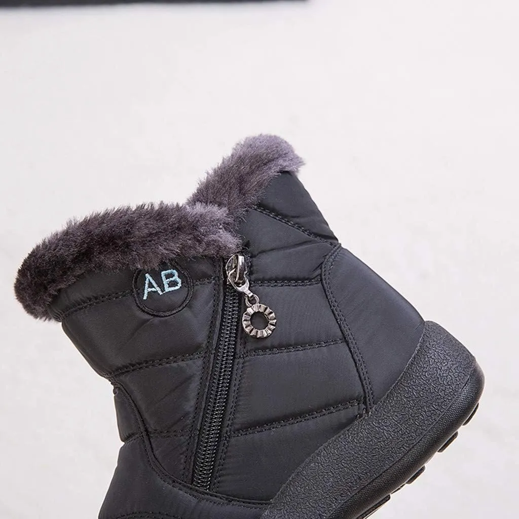 Womens Winter Boots Ankle Adults Slip On Waterproof Boots Womens Snow Boots Winter Shoes Warm Fur Lined Slip On Winter Boot Women Work Boots for Men Men's Winter Booties