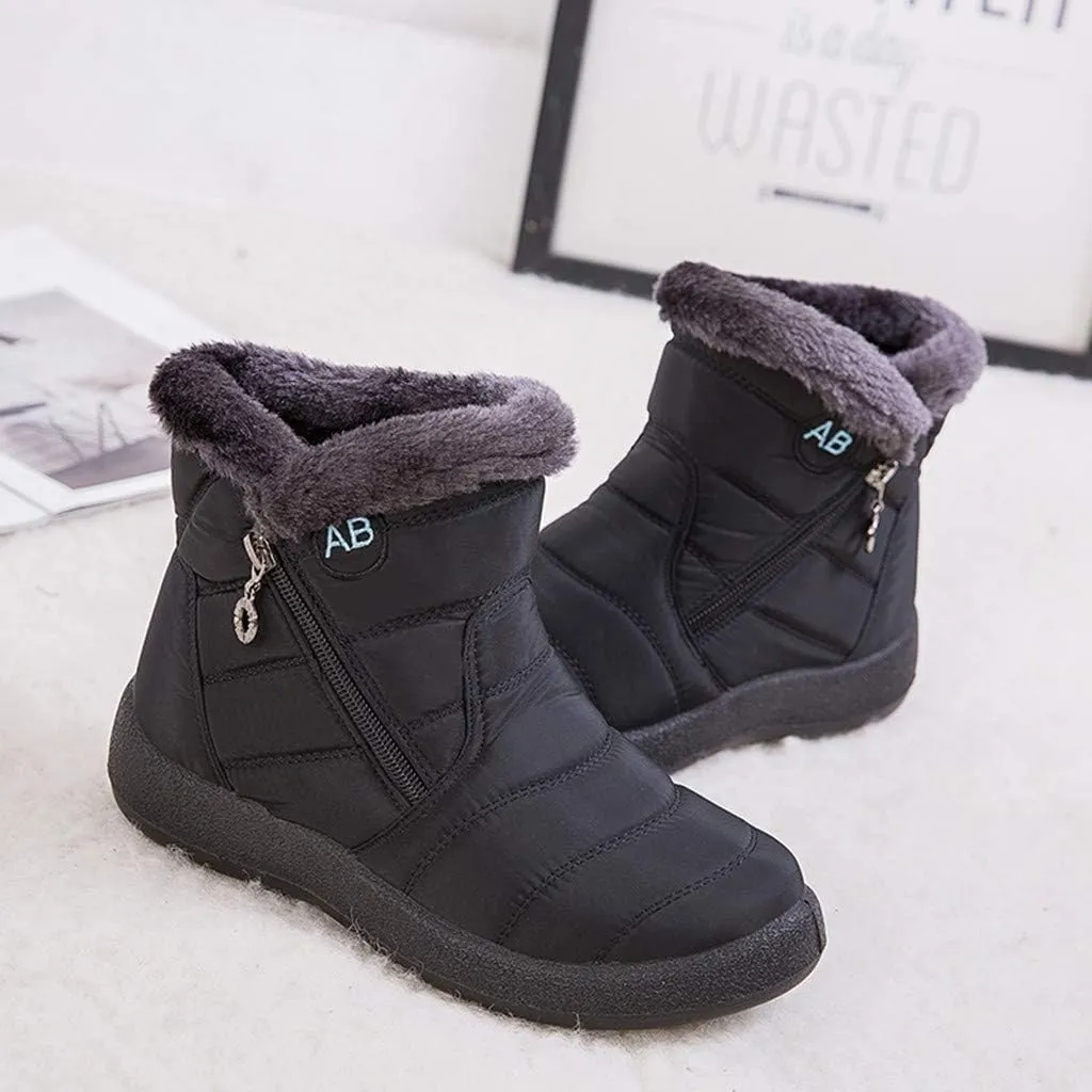 Womens Winter Boots Ankle Adults Slip On Waterproof Boots Womens Snow Boots Winter Shoes Warm Fur Lined Slip On Winter Boot Women Work Boots for Men Men's Winter Booties